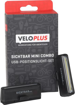 SICHTBAR MINI COMBO Positionslicht-Set / schwarz / 30 Lumen, USB-C