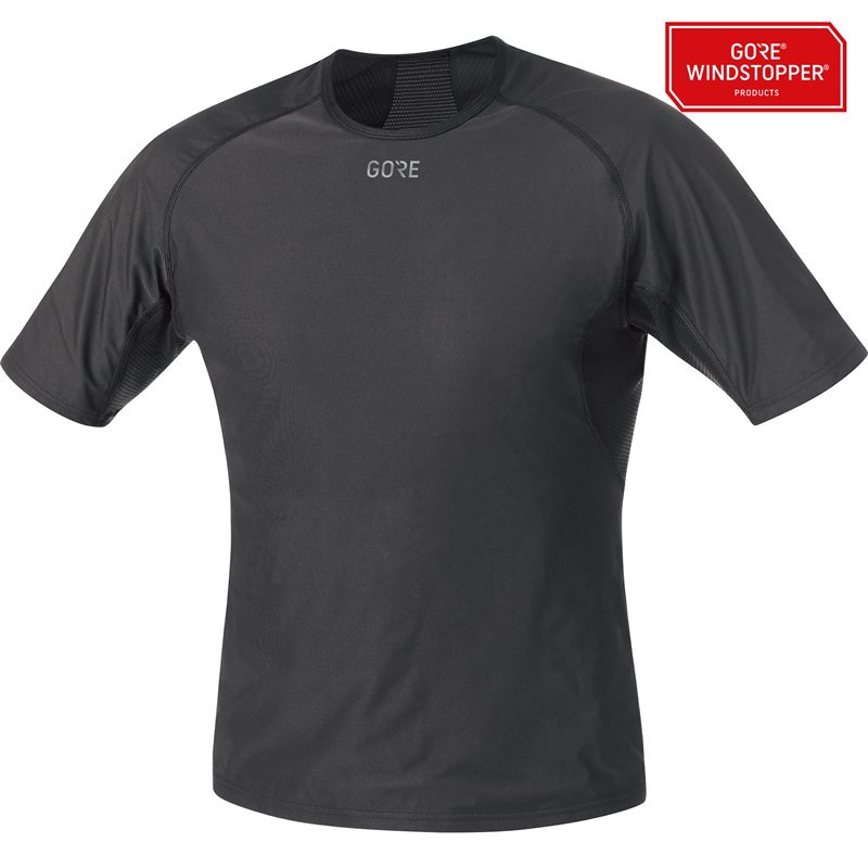 M GWS BASE LAYER Herren-Windstopper-Kurzarmshirt / black / M