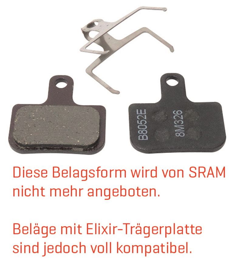 ROAD AXS Red, Force, Rival, Apex/Elixir, Level , DB Bremsbelag / organisch powerful /Trägerplatte schwarz