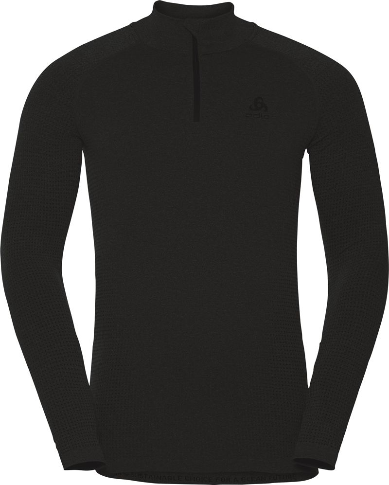 PERFORMANCE ECO 1/2 Zip Herren-Langarmshirt / schwarz / XXL