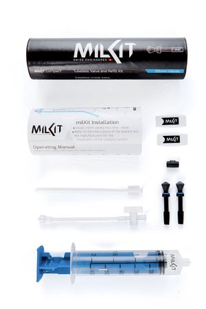 COMPACT MILKIT Tubeless-Servicekit / Schwarz / Ventil Set 55mm
