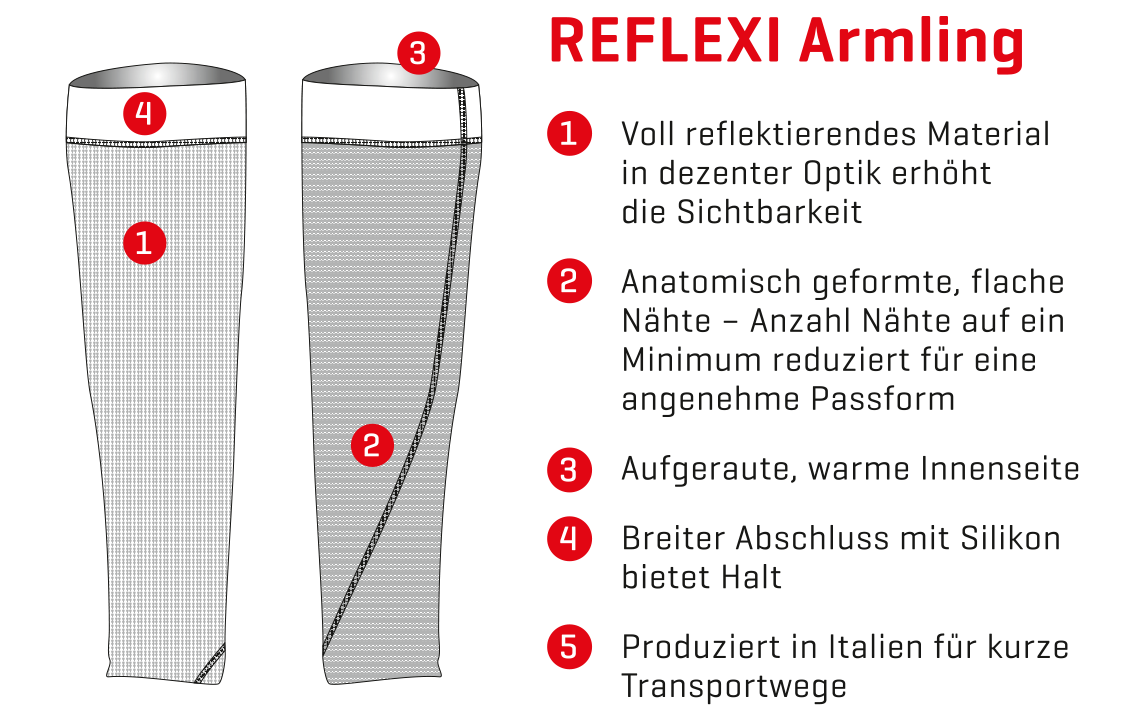 REFLEXI reflektierende Armlinge / schwarz reflektierend / XL/XXL