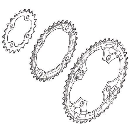 DEORE M532 4-Arm-Kettenblatt 9fach / silber / 22 Zähne