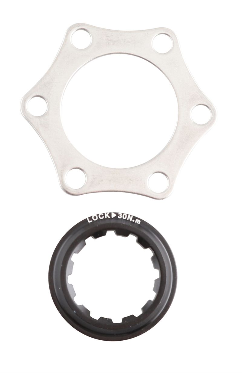6-LOCH-ADAPTER mit Schraubklemmung für Centerlock Naben / schwarz