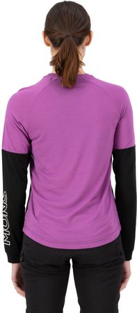 TARN WIND Damen-Merino-Langarmshirt / purple bolt/black / XS