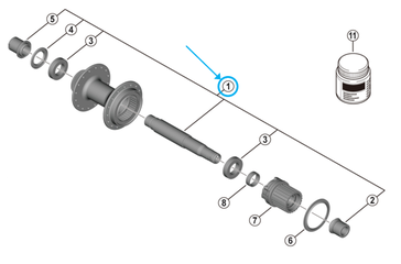 Achse komplett FH-MT410-B / 142 mm