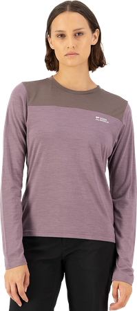 DIVERSION Damen-Merino-Langarmshirt / mauve/iron / L
