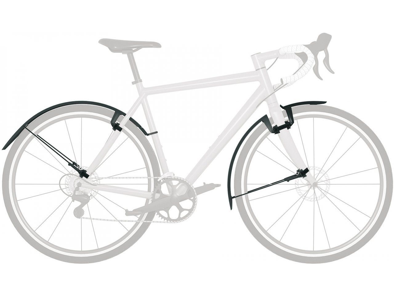 SPEEDROCKER Schutzblech-Set für Gravelbikes / schwarz / 28", 42mm