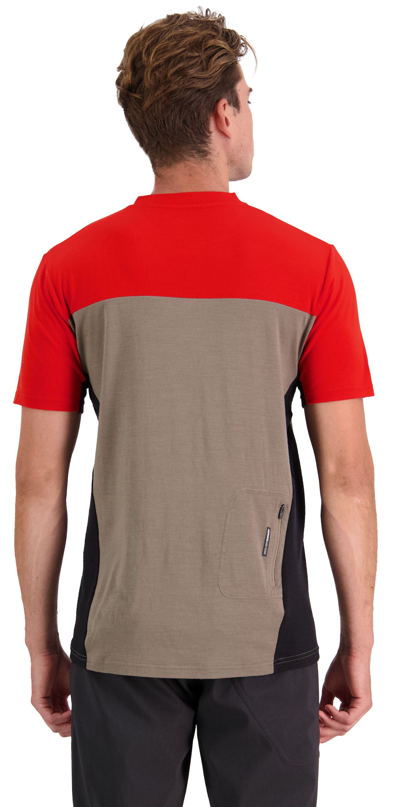 REDWOOD ENDURO Herren-Kurzarmshirt / retro red/black/walnut / S