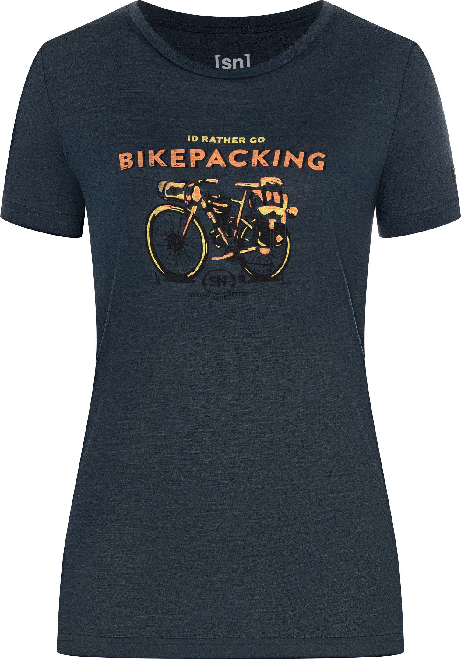 BIKEPACKING Damen-Merino-Kurzarmshirt / blueberry / M