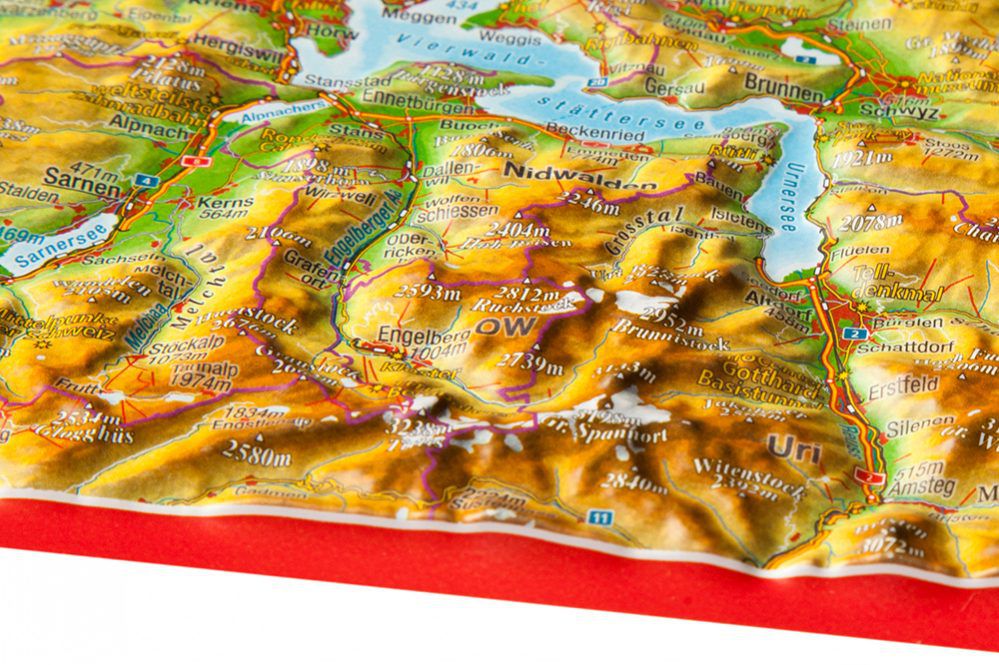GEORELIEF ZENTRALSCHWEIZ 3D-Postkarte