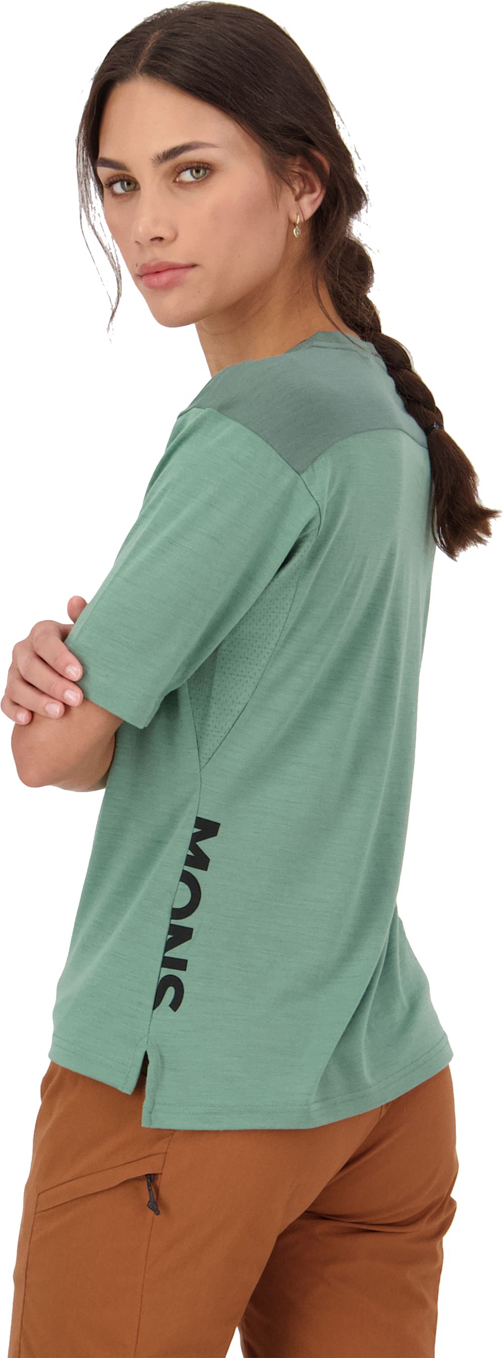 DIVERSION Damen-Merino-Kurzarmshirt / thyme/cypress / XL