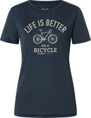 BETTER BIKE Damen-Merino-Kurzarmshirt / blueberry/feather / XL