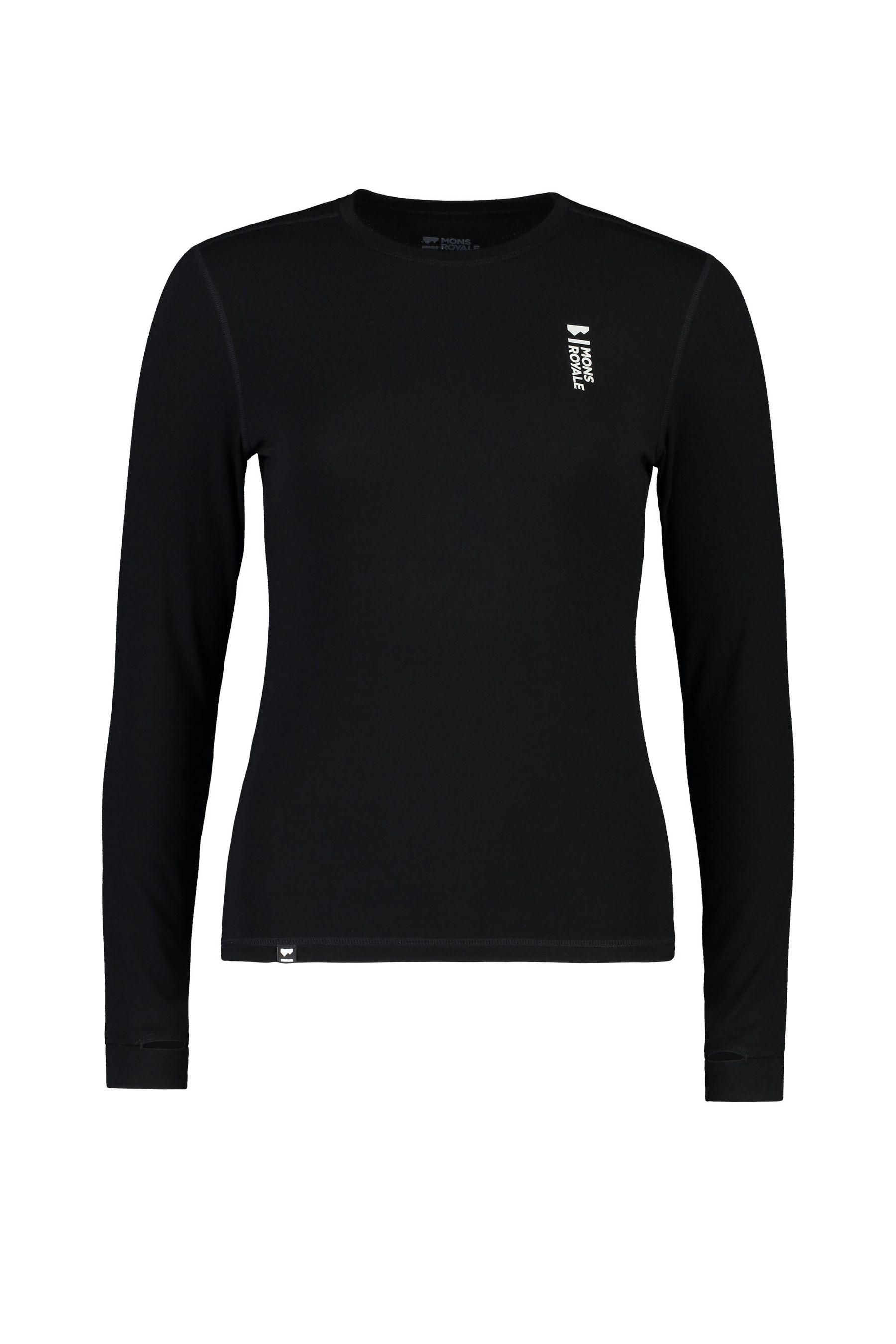 CASCADE Damen-Merino-Langarmshirt / black / M