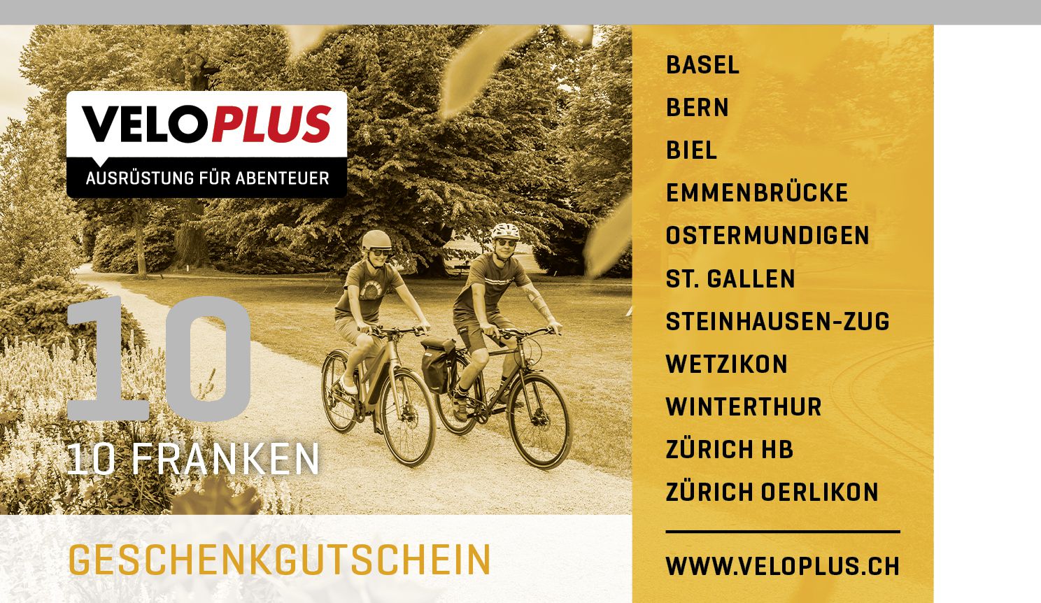 Geschenkgutscheine Fr. 10.- bis 100.- / CHF 20