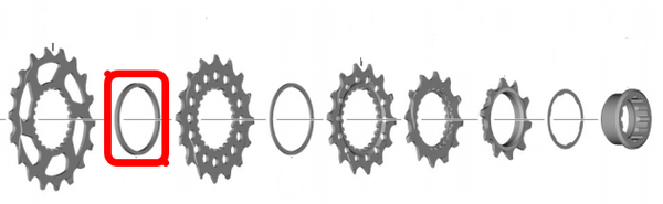 KASSETTEN-DISTANZRING 1.95mm für 12fach Micro Spline Body / schwarz