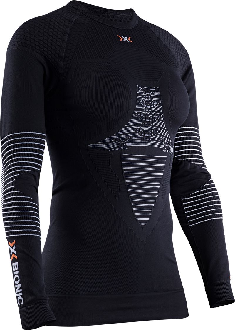 ENERGIZER 4.0 Damen-Langarmshirt / schwarz/weiss / XL