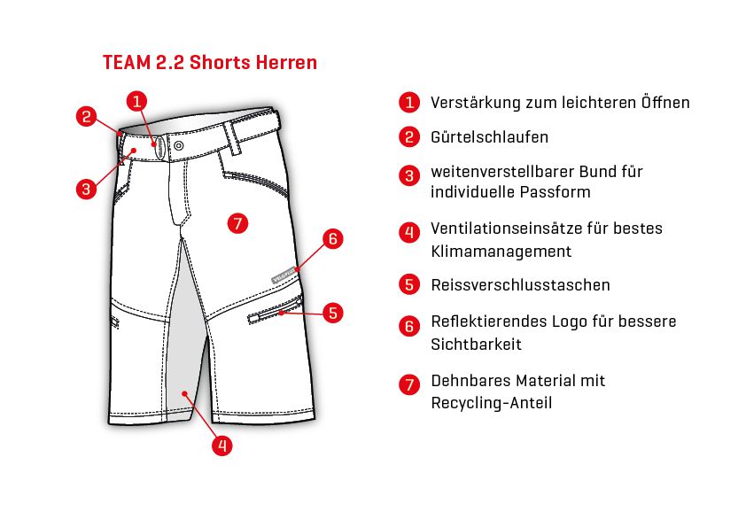 TEAM 2.2 Herren-Bikeshorts / black / 3XL