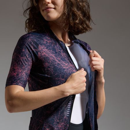 SPIRIT NEURO Damen-Kurzarmtrikot / orbit blue/coral red / S=38