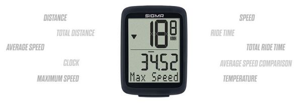 BC 10.0 WR Velocomputer mit Kabel / schwarz/weiss