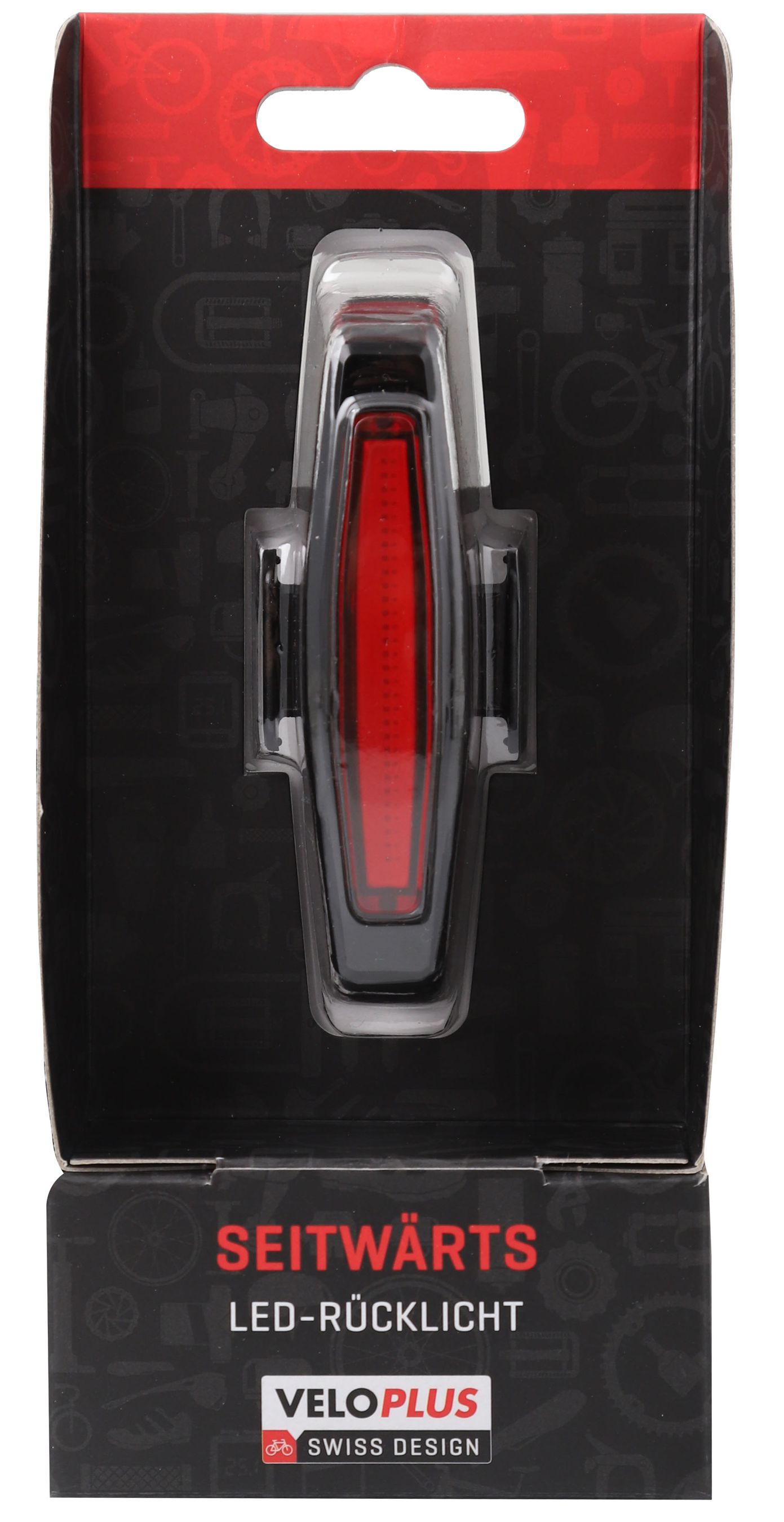 SEITWÄRTS Rücklicht / schwarz / 50 Lumen, micro USB