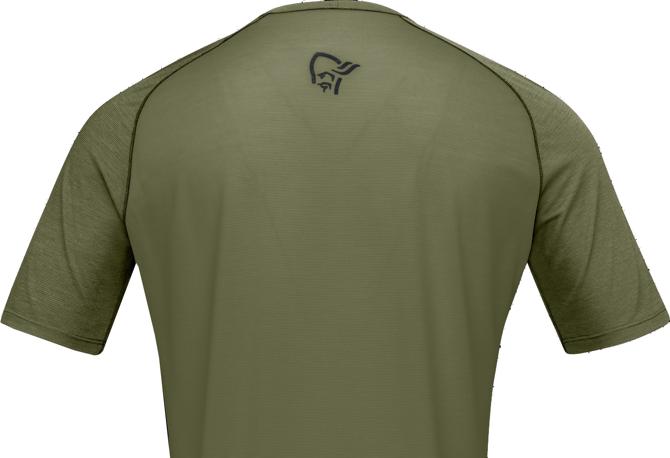 FJØRÅ  WOOL SS Herren-Merino-Kurzarmshirt / olive night / M