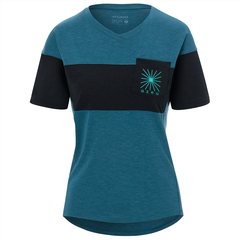 RIDE Damen-Gravel-Kurzarmshirt / harbor blue/black / L