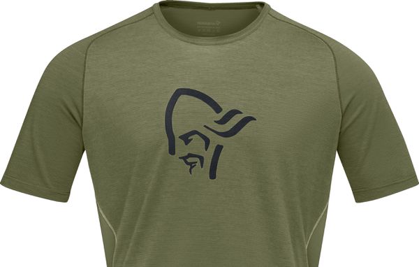 FJØRÅ  WOOL SS Herren-Merino-Kurzarmshirt / olive night / M