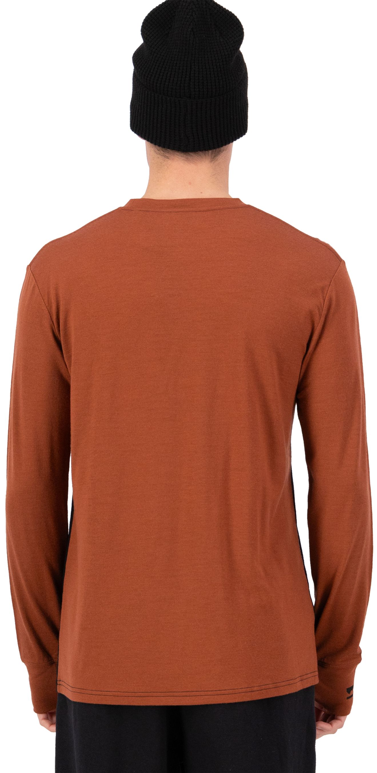 YOTEI Herren-Merino-Langarmshirt / sienna/black / S