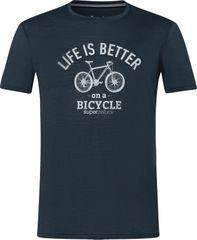 BETTER BIKE Herren-Merino-Kurzarmshirt / blueberry / XXL