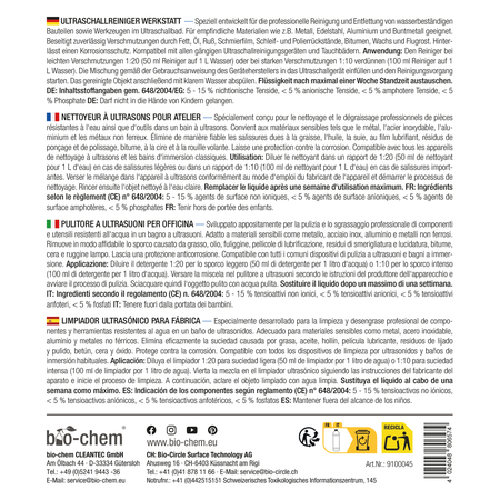 Bio-Chem Ultraschallreiniger Werkstatt / Flasche, 1000 ml