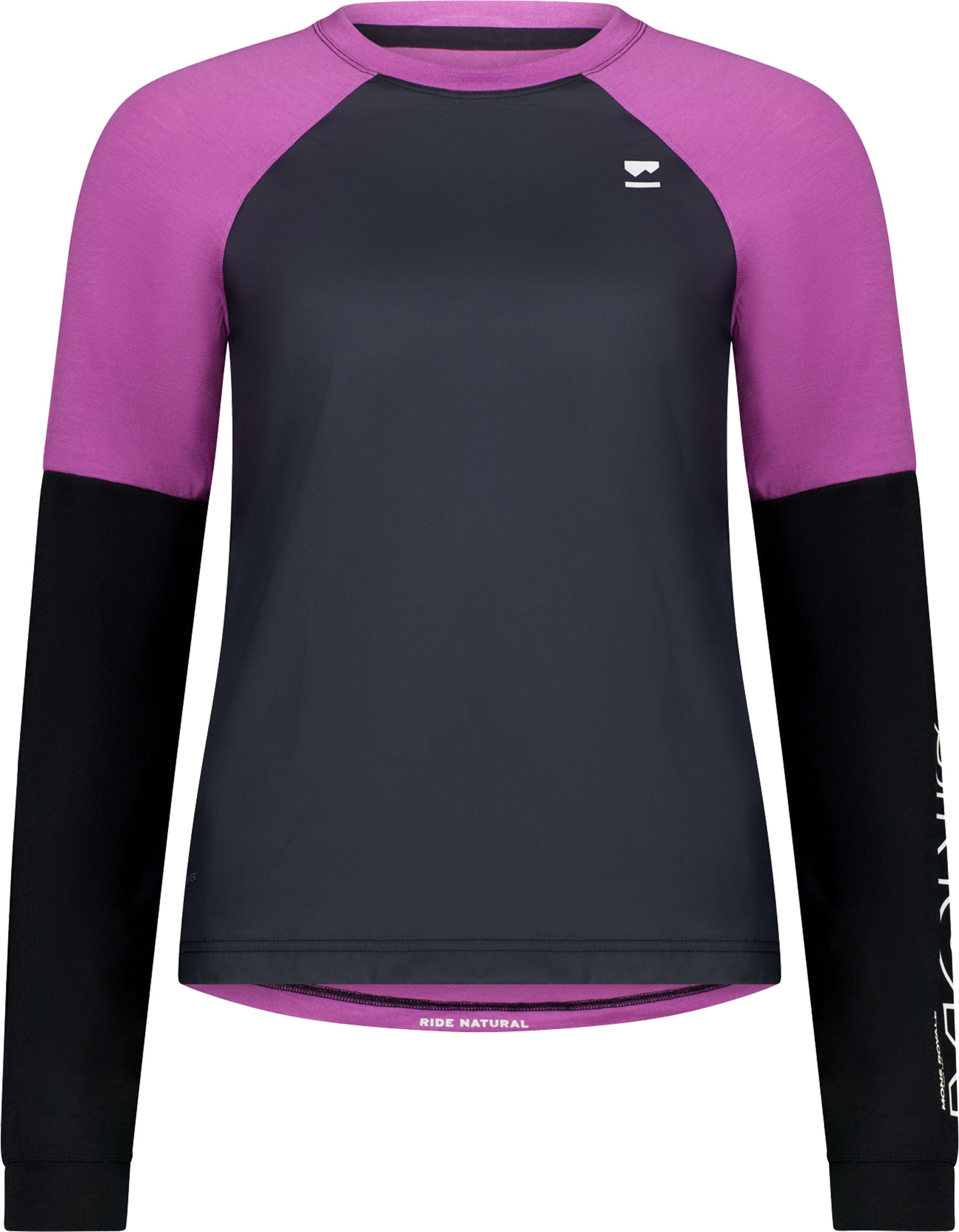 TARN WIND Damen-Merino-Langarmshirt / purple bolt/black / XS