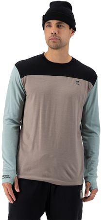YOTEI Herren-Merino-Langarmshirt / dew/cinder/black / L