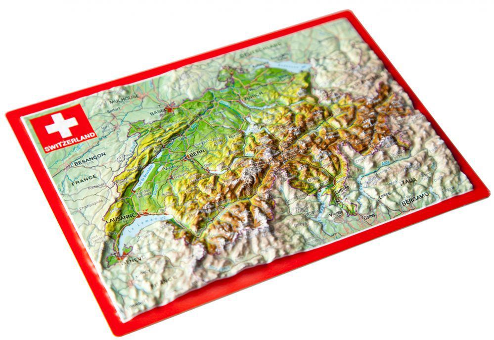 GEORELIEF SCHWEIZ 3D-Postkarte