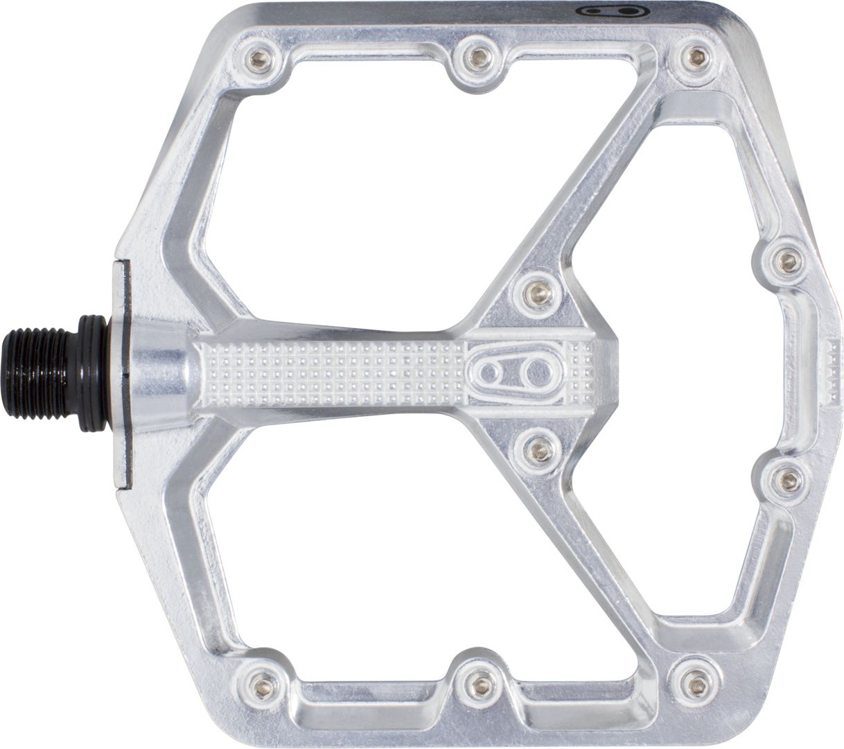 Pedal Stamp 7 large polish silver / silber / Plattformpedal, 114