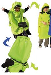 LUCKY CAPE Kindersitzregenschutz und Regenponcho / neongelb