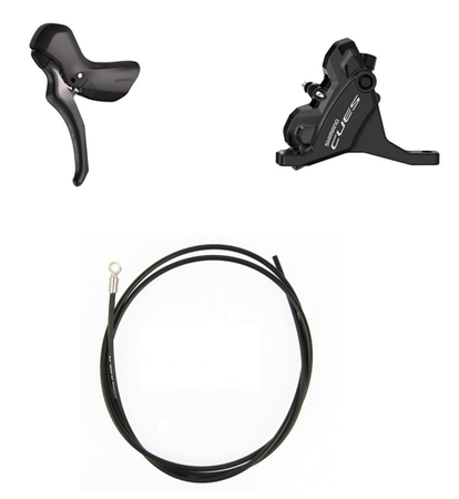 Scheibenbremsen-Set CUES BR-U6030 mit ST-U6030 / schwarz / vorne, Hebel links, bremsen, 100 cm