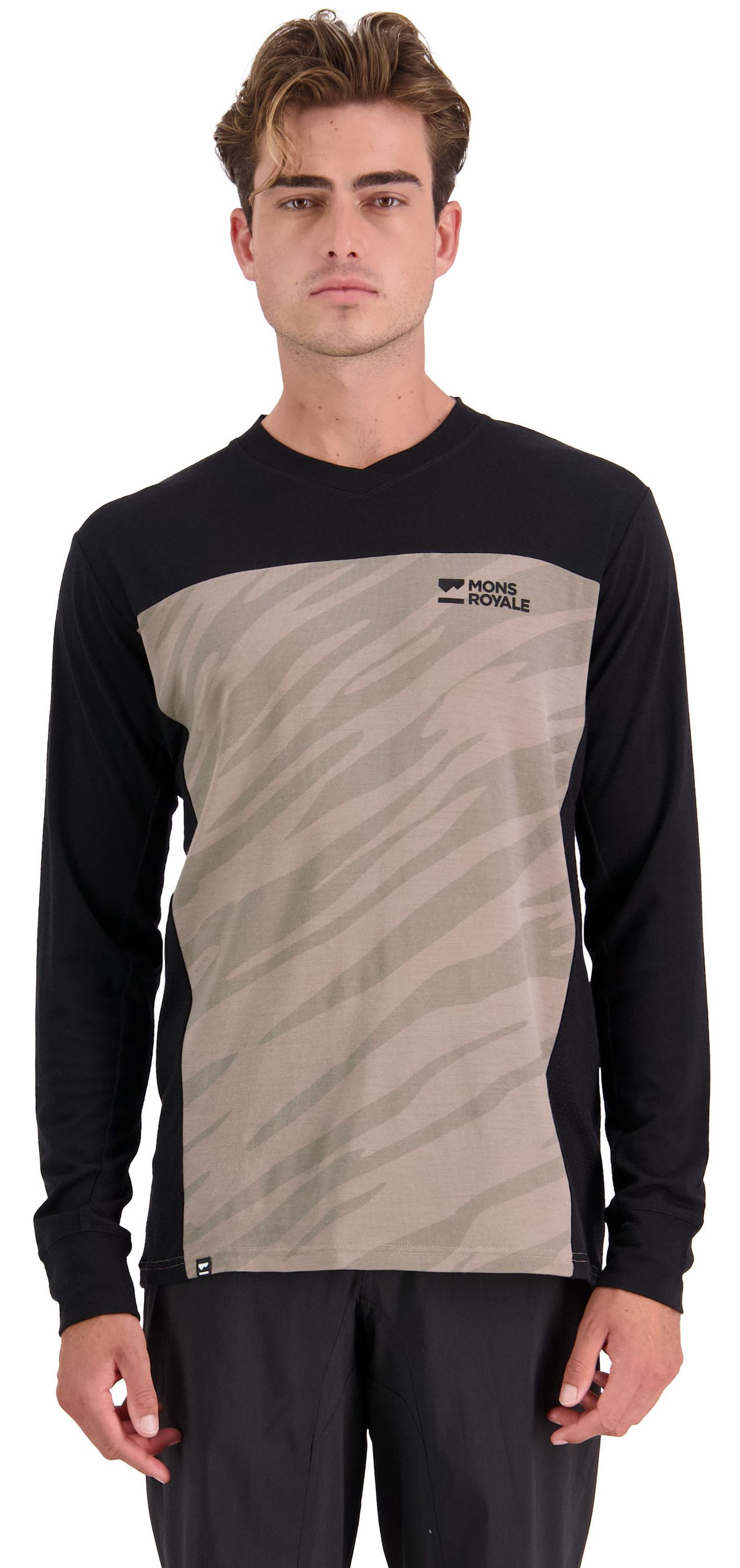 REDWOOD ENDURO Herren-Langarmshirt / black/undercover camo / S