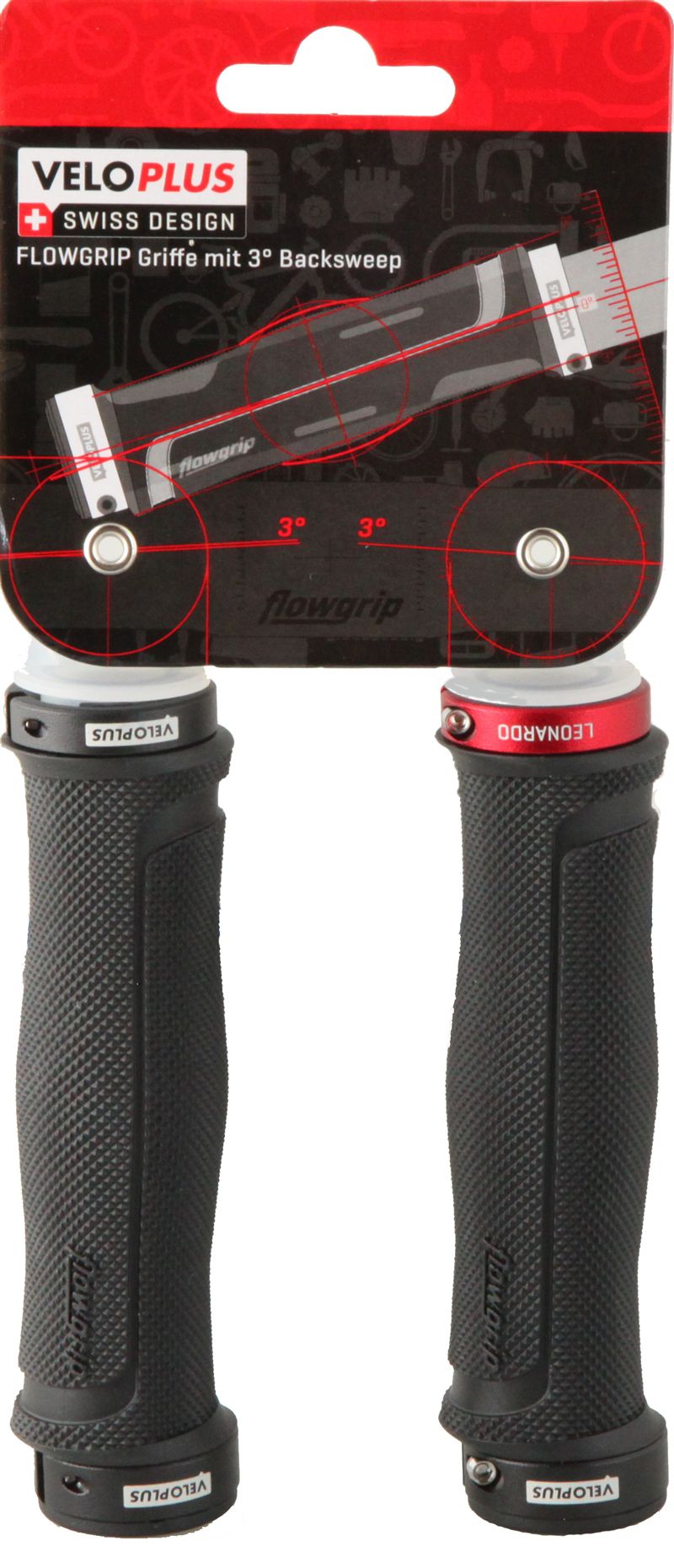 FLOWGRIP Lenkergriff mit 3° Backsweep / rot grau