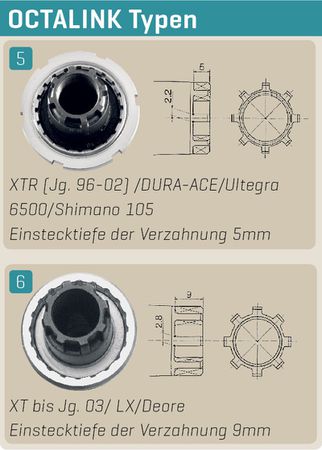 BB-ES51 DEORE Octalink Patronen-Tretlage / BSA 68/121mm