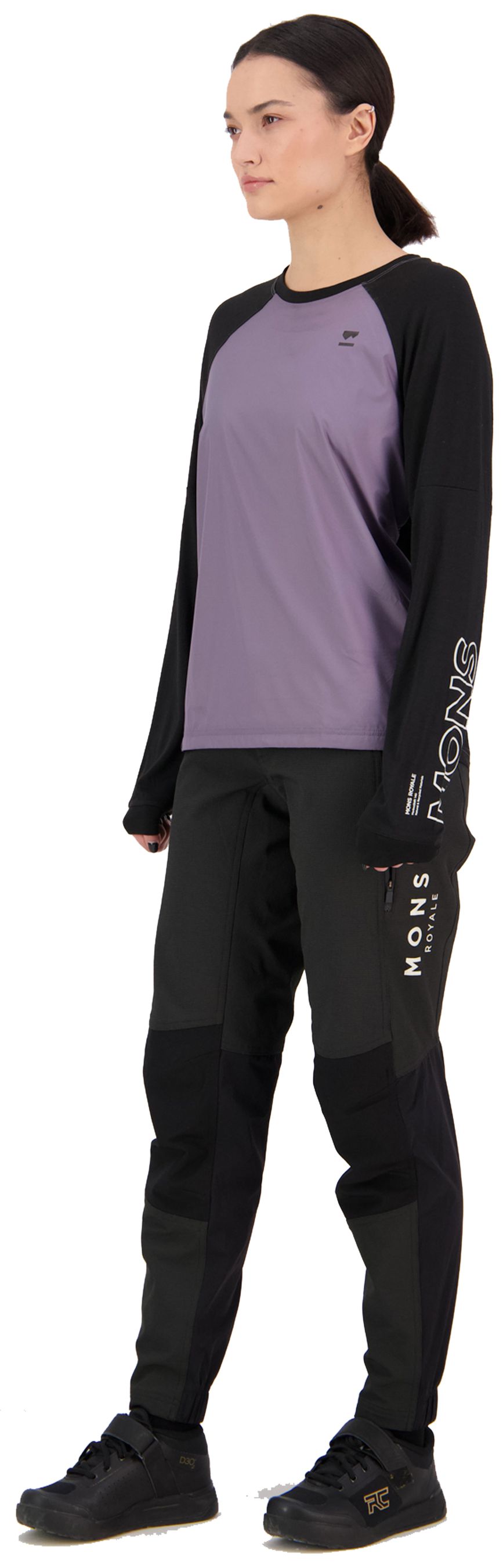 TARN WIND Damen-Merino-Langarmshirt mit Windschutz / shark/black / XS