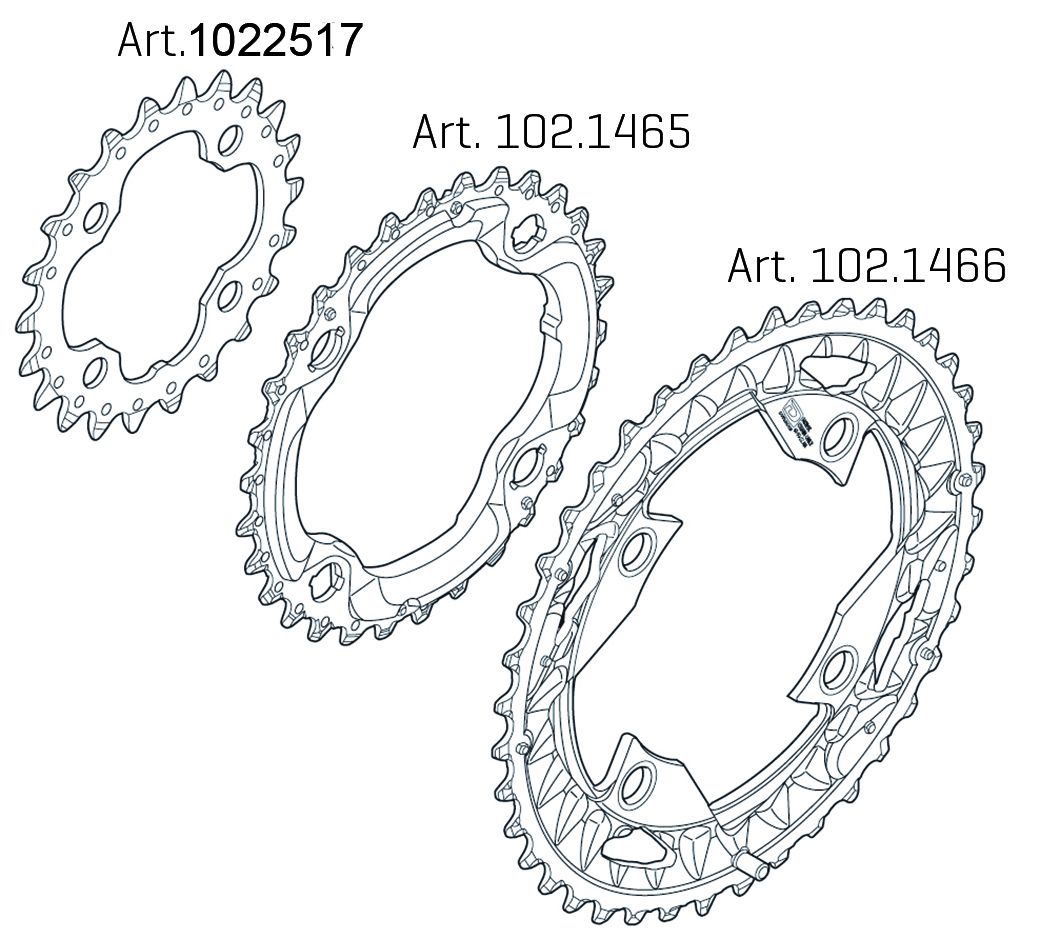 SLX  M672 Kettenblätter, 4arm, 10fach, LØ 64/96mm / schwarz / 30 Zähne