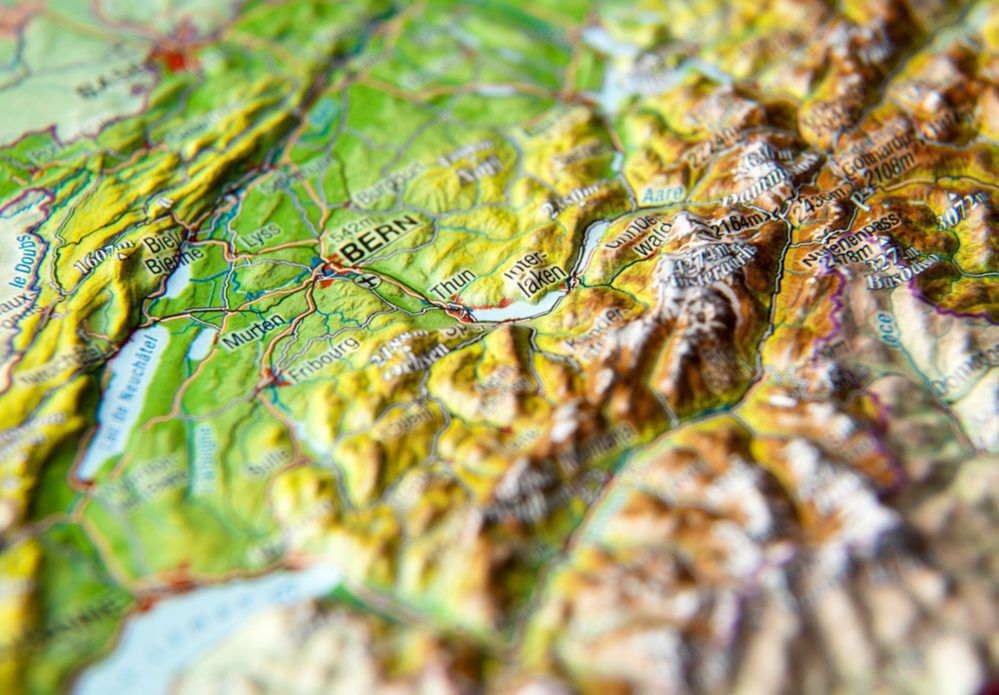 GEORELIEF SCHWEIZ 3D-Postkarte