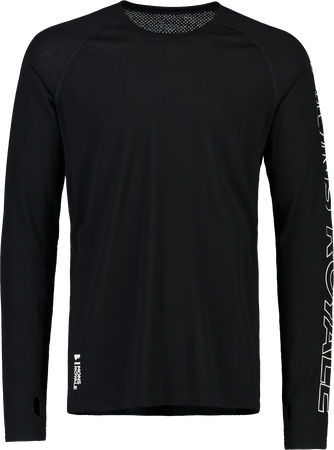 TEMPLE Herren-Merino-Langarmshirt / black / S