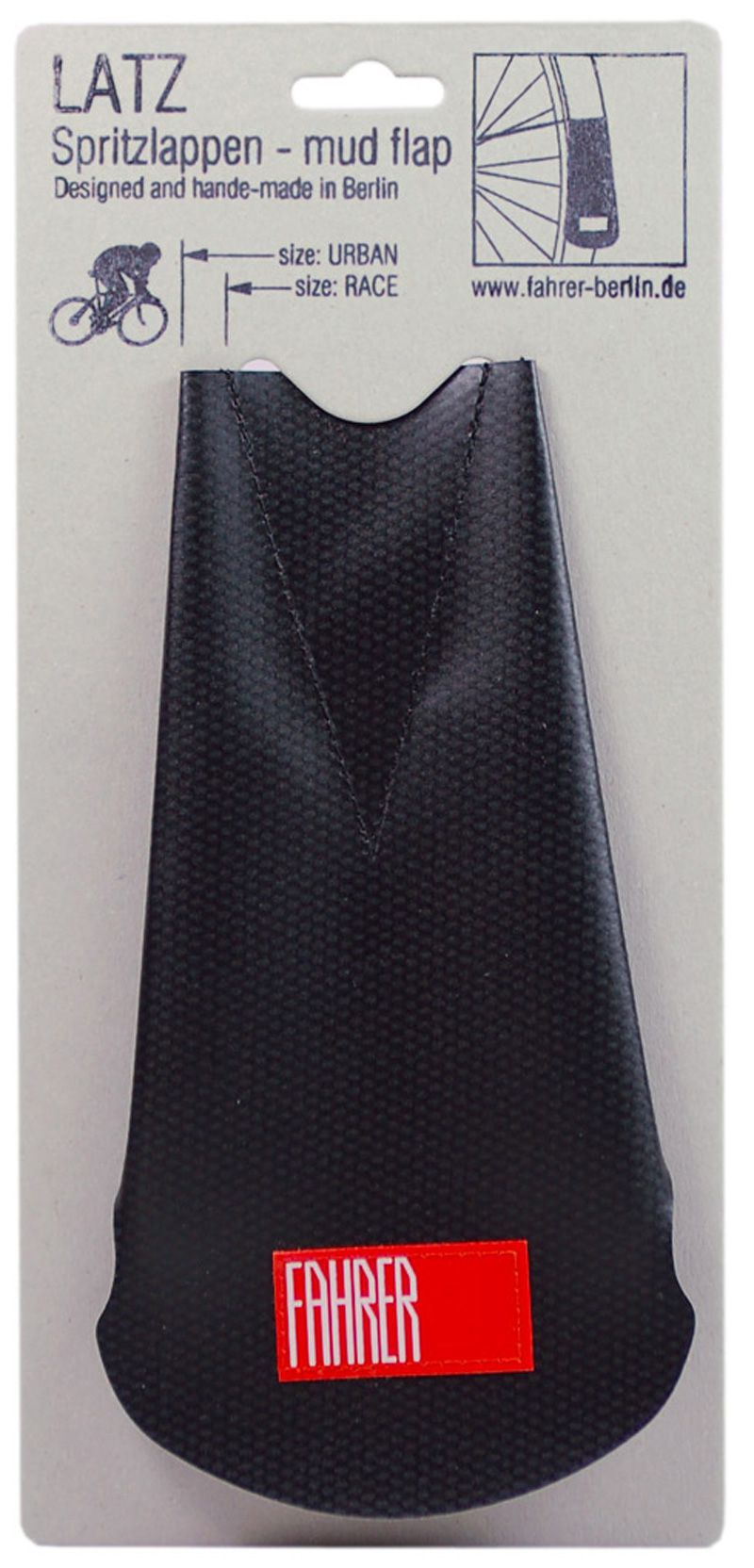 LATZ URBAN Spritzlappen / Schutzblechverlängerung für Strebenbefestigung / schwarz / URBAN 66mm