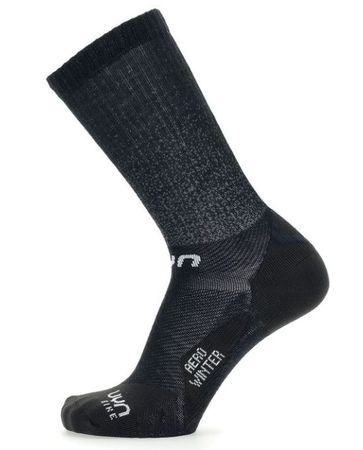 CYCLING AERO WINTER SOCKS / black white / 35-38