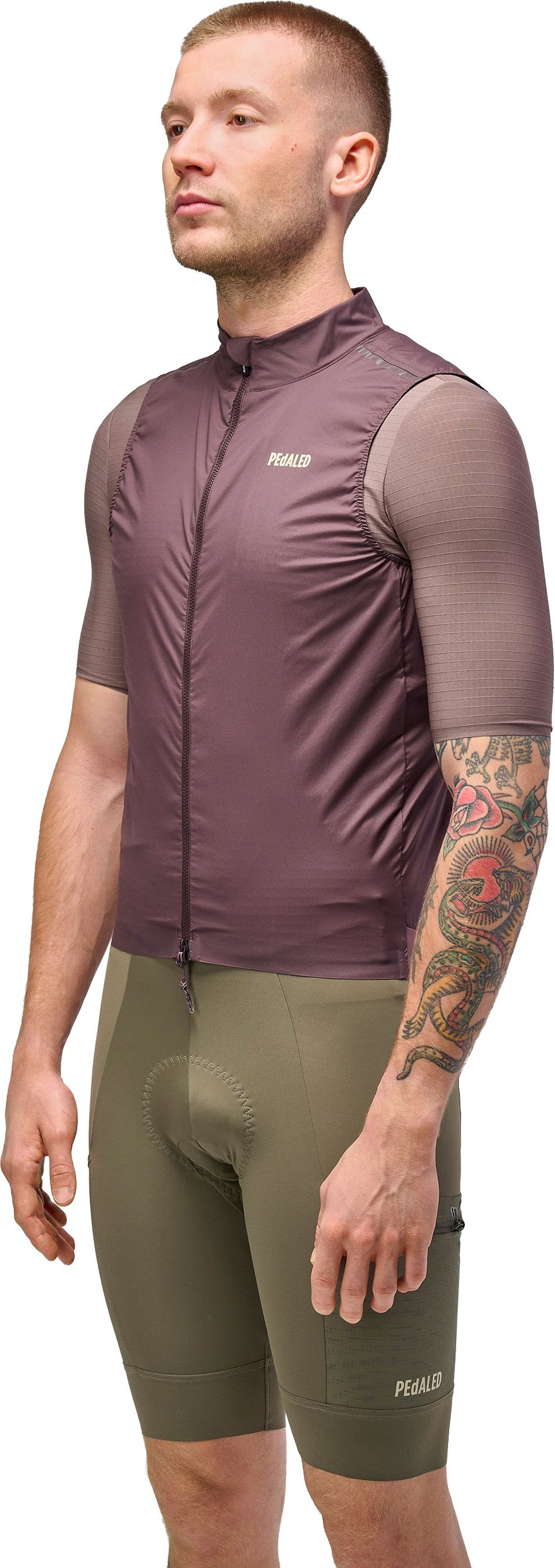 ODYSSEY HIGH VISIBILITY Herren-Gravel-Windweste / burgundy / M