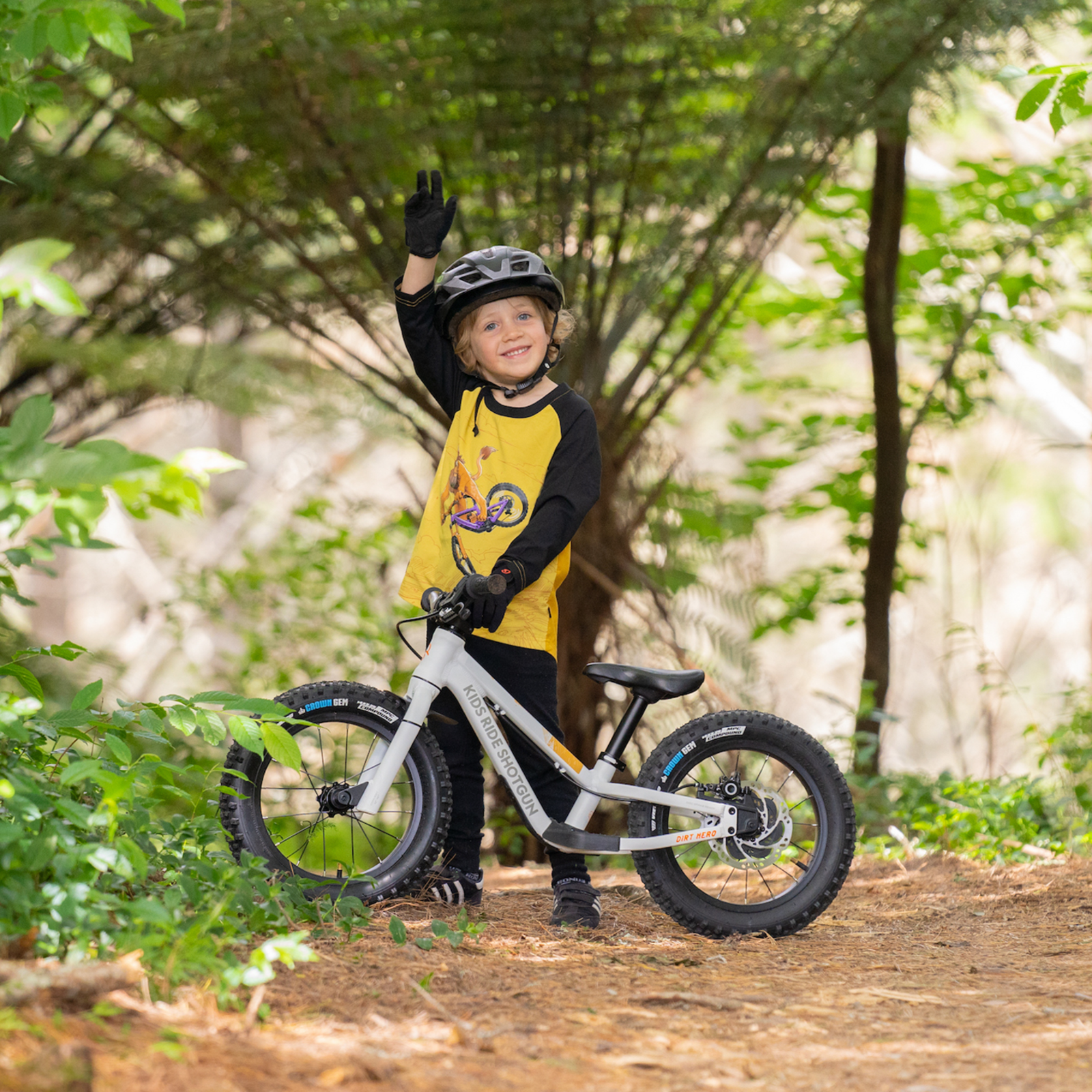 Lion Windproof Kids MTB Jersey / yellow / 4 Y