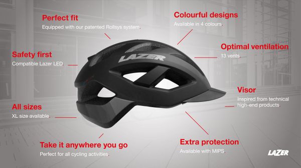 LAZER Unisex Sport Cameleon MIPS Helm matte / matte white / L