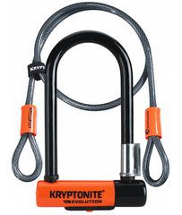 EVOLUTION MINI 7 Bügelschloss mit KABEL / orange schwarz
